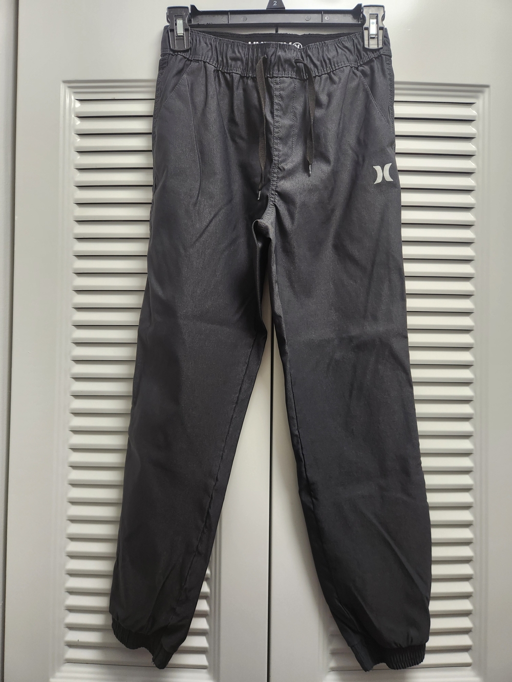 Hurley Boys Charcoal Gray Jogger Pants Size 10/12 Elastic Waist Drawstring